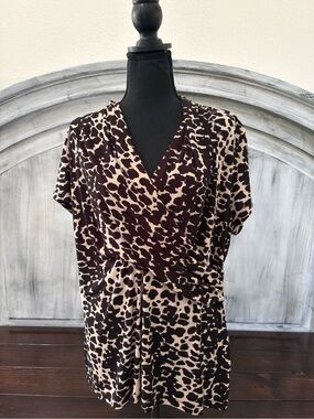 Dkny leopard wrap top